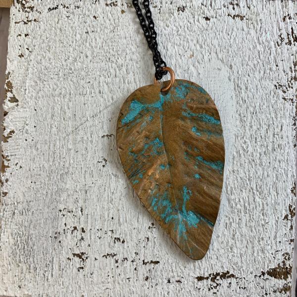 Copper leaf necklace 3 picture