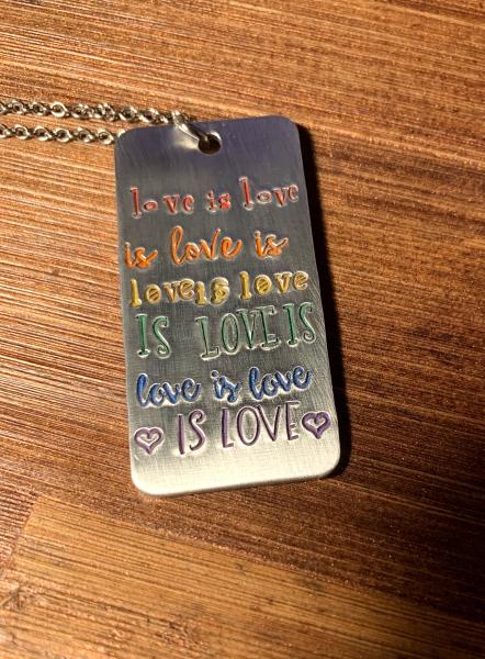 Rainbow/Pride necklace- love is love picture