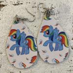MLP faux leather earrings