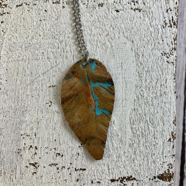 Copper leaf necklace 4 picture
