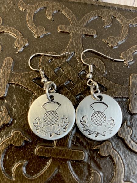 Outlander earrings- thistle picture