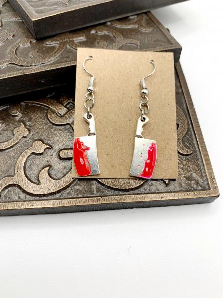 Bloody cleaver earrings picture