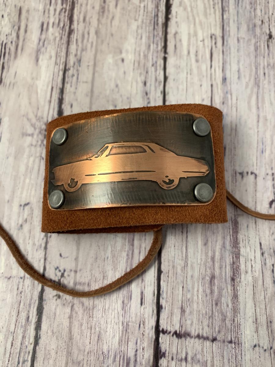 Supernatural Baby cuff- copper/brown leather picture
