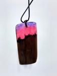 Resin and Wood- fantasy landscape- red with blue