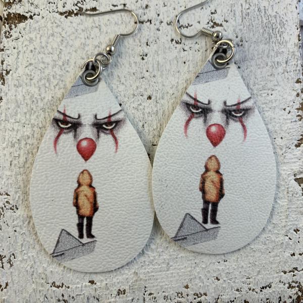 Pennywise and Georgie faux leather earrings
