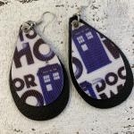 Doctor Who faux leather earrings  2layer