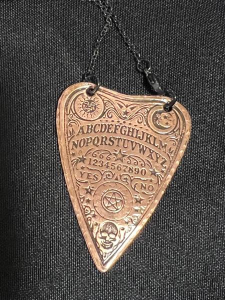 Copper Ouija planchette necklace