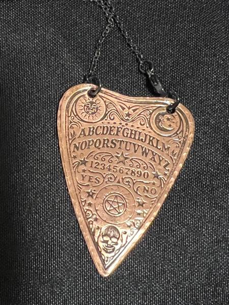 Copper Ouija planchette necklace picture