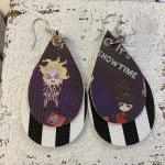 Beetlejuice 2 layer faux leather earrings
