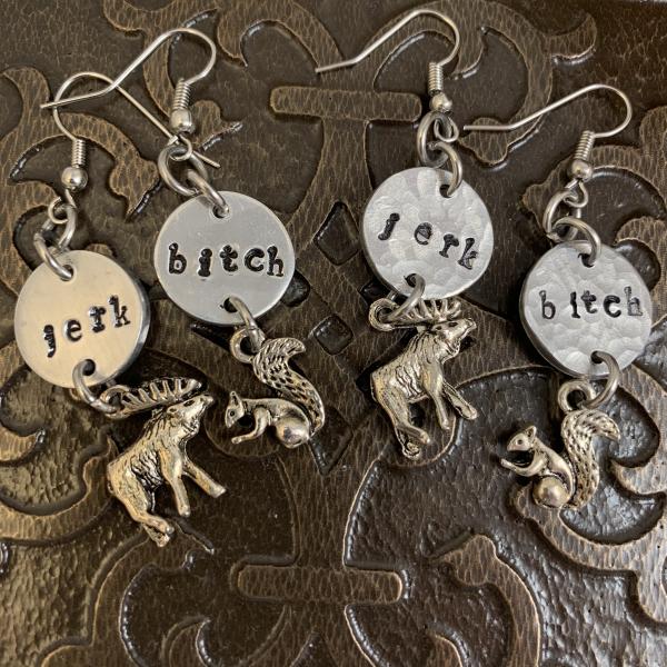 Supernatural B*tch and Jerk earrings