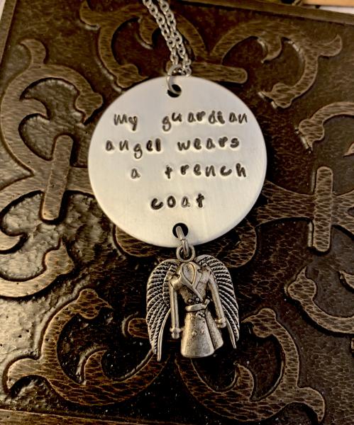 Supernatural necklace- round guardian angel picture