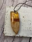 Resin and Wood- fantasy landscape necklace- yellow amber