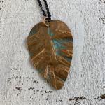 Copper leaf necklace 1