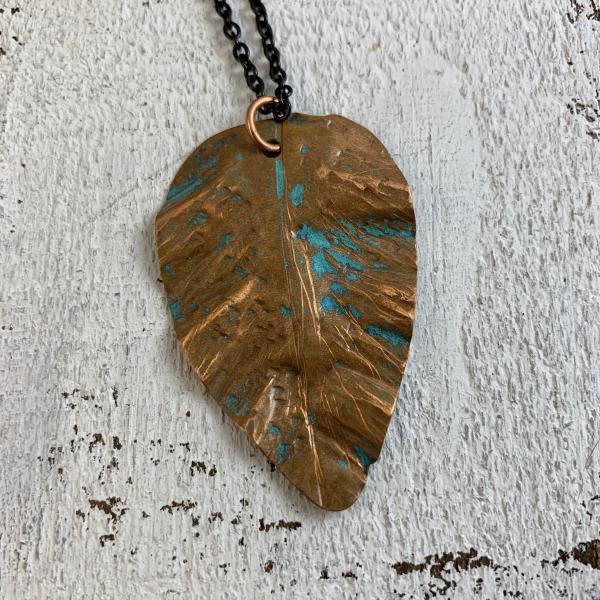 Copper leaf necklace 1 picture