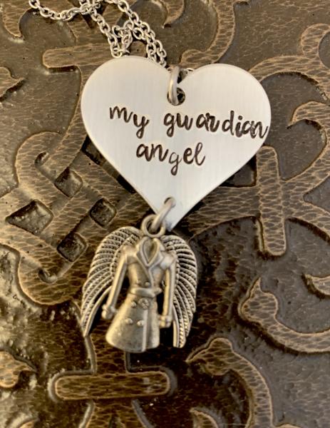 Supernatural necklace- heart- guardian angel