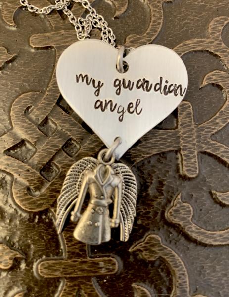 Supernatural necklace- heart- guardian angel picture