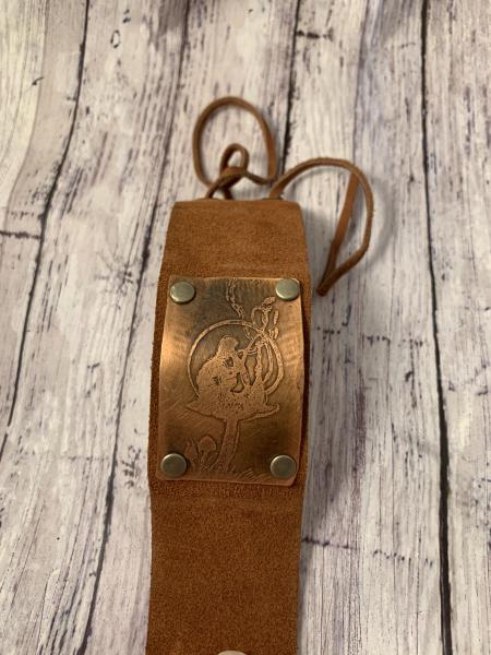 Alice in Wonderland Caterpillar bracelet- copper/leather