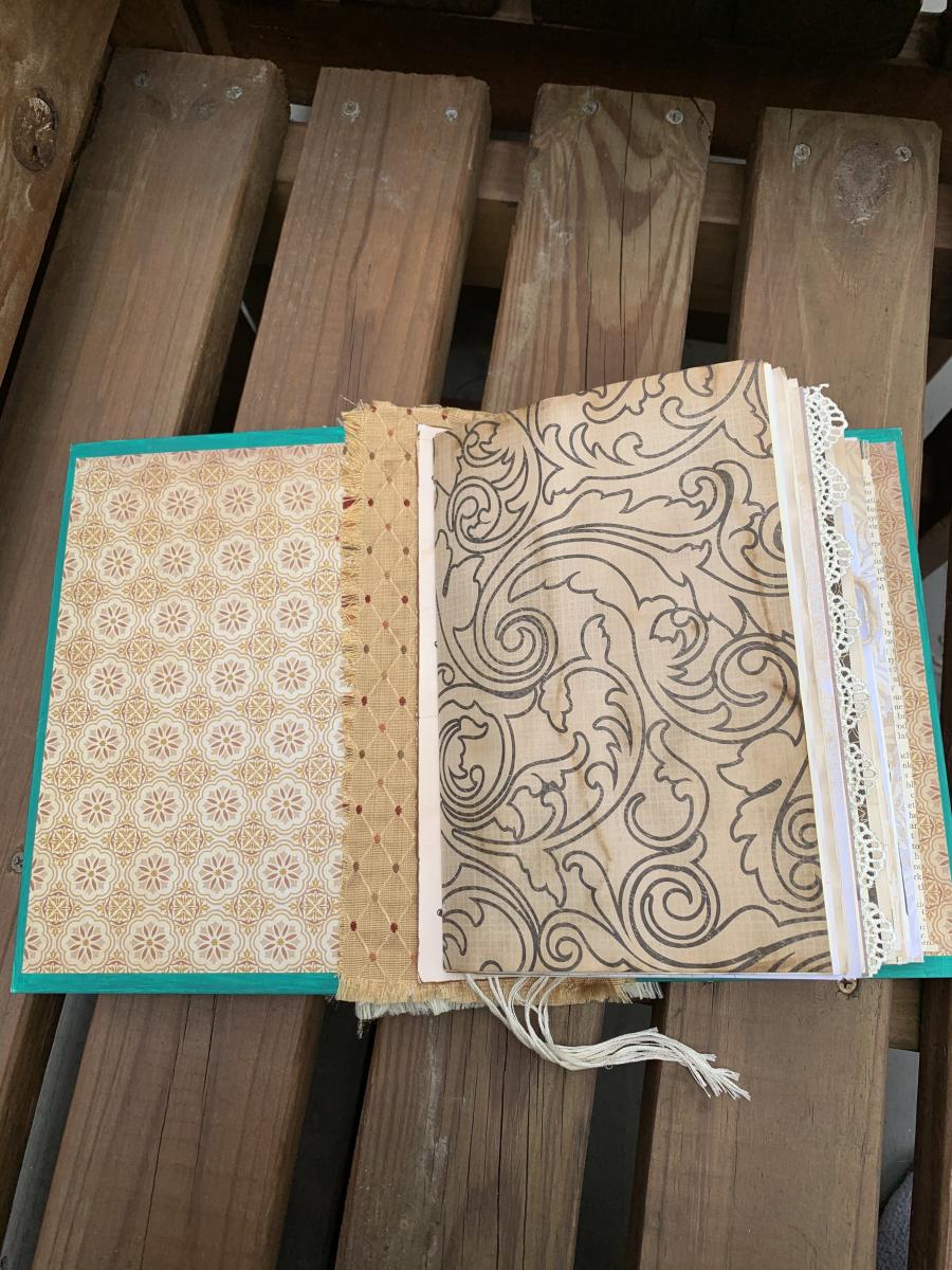 Green and Gold Medallion journal Handmade picture