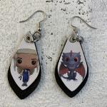Game of Thrones Mother of dragons faux leather earrings