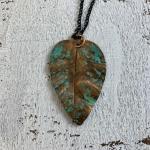 Copper leaf necklace 2