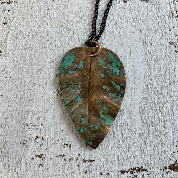Copper leaf necklace 2 picture