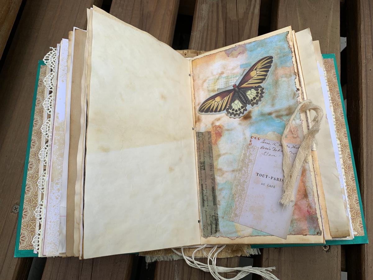 Green and Gold Medallion journal Handmade picture