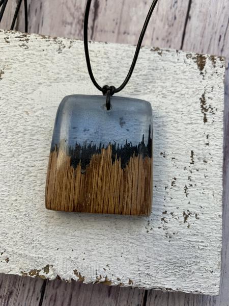 Resin and Wood- fantasy landscape- light blue