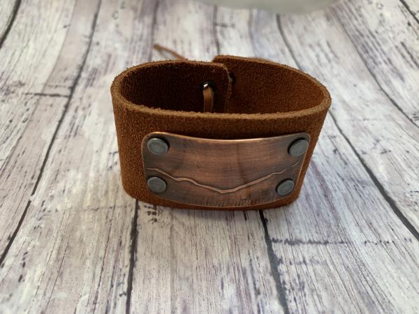 Doctor Who Crack in the Universe cuff- copper/leather picture