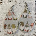 Gnome faux leather earrings