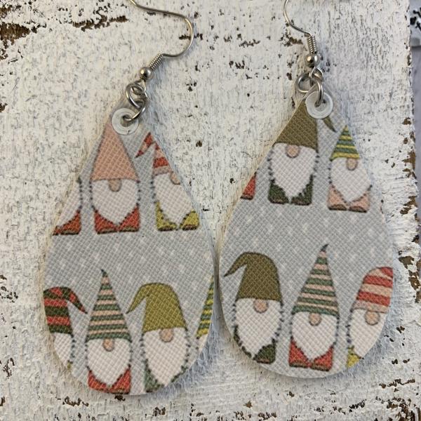 Gnome faux leather earrings picture