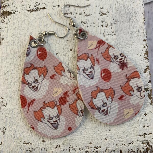 Pennywise It faux leather earrings