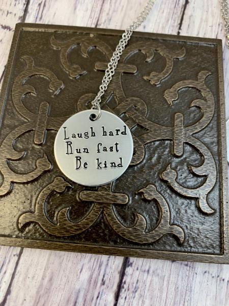 Doctor Who necklace- Laugh, Run, Kind