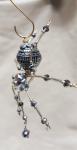 Christmas Silver Beaded Dew Drop Ornament Spider