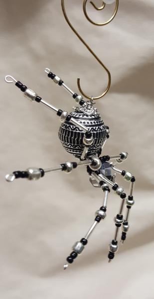 Christmas Silver Beaded Spider