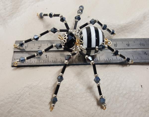 Steampunk Crystalline Black/White Striped Spider picture