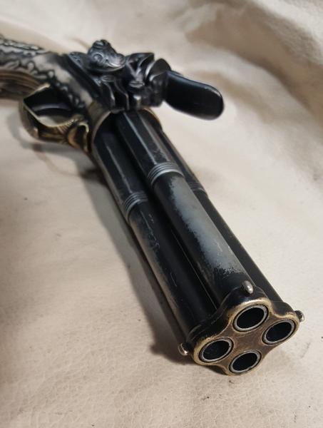 Steampunk Style 18th Century Aged French Four Barrel Flintlock picture