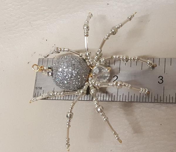 Steampunk Beaded Silver Christmas Spider picture