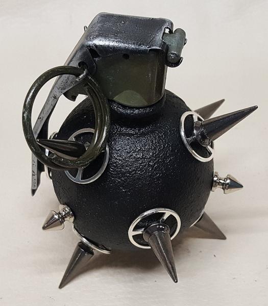 Black Spiked Steampunk Baseball Grenade picture