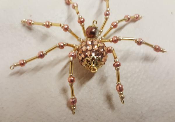 Steampunk/Christmas Golden Jeweled Beaded Spider picture