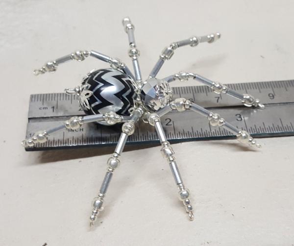 Steampunk/Christmas Crystalline Black/Silver Ice Spider picture