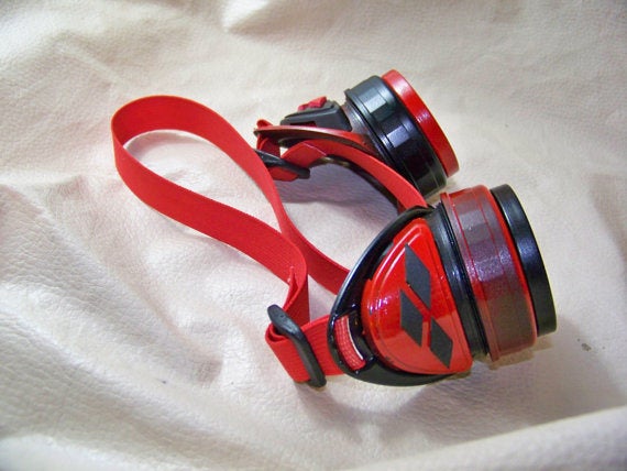 Slightly Distressed Steampunk Goggles Inspired By Harley Quinn picture