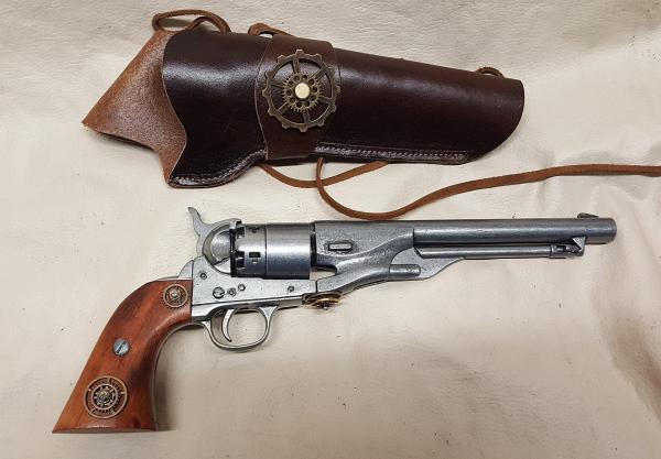 Steampunk 1860 Colt Army Non-Firing Revolver w/Holster picture