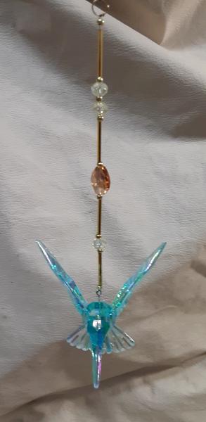 Gold Themed Crystal Hummingbird Sun Catcher in 3 Different Colors picture