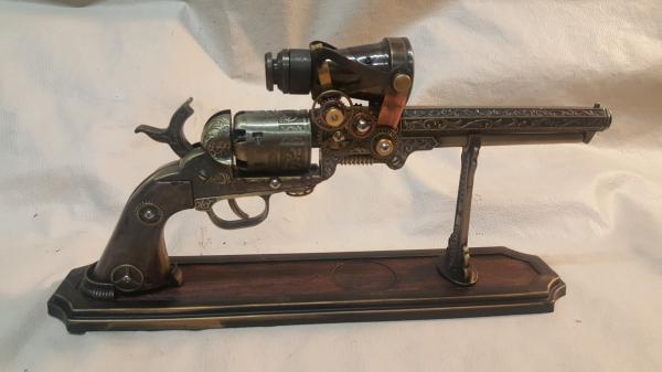 Steampunk 1851 Colt Navy Revolver Non Firing Replica W/Scope and Optional Holster picture