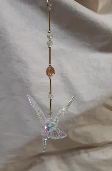 Gold Themed Crystal Hummingbird Sun Catcher in 3 Different Colors picture