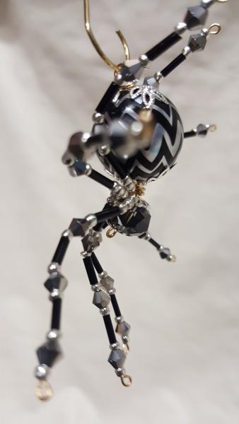 Steampunk/Christmas Crystalline Black/Silver Ice Spider picture