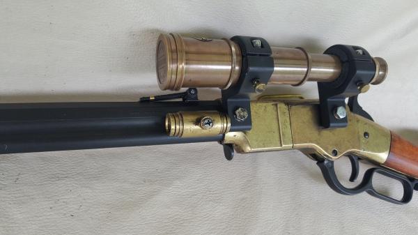 Steampunk 1860 Lever Action "Henry" Rifle Non Firing Replica W/Scope picture