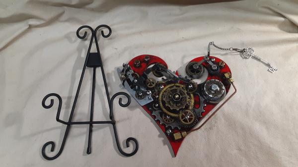 Steampunk Geared Heart With Display Easel picture