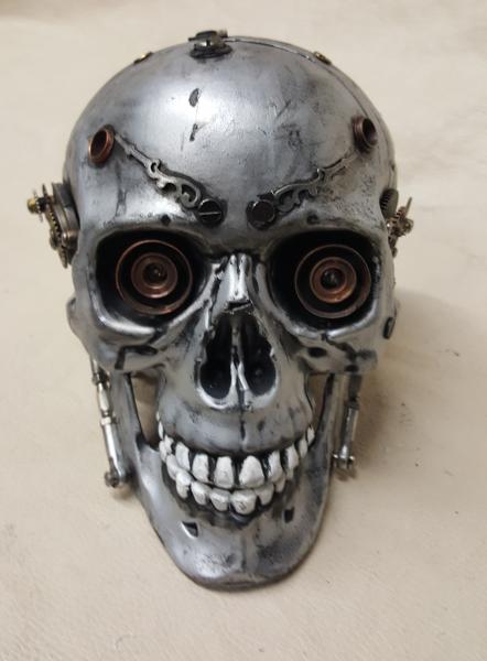 Steampunk Terminator T-4 Battle Damaged Skull picture