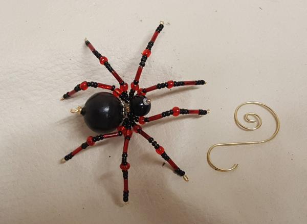 Steampunk Beaded Red Widow Spider picture